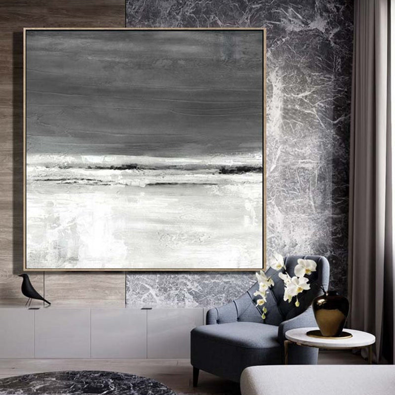 BlackWhiteAbstractPaintingMinimalistLargeCanvasArtBlackAndWhiteWallArtAbstractOilPainting 31in,No Frame