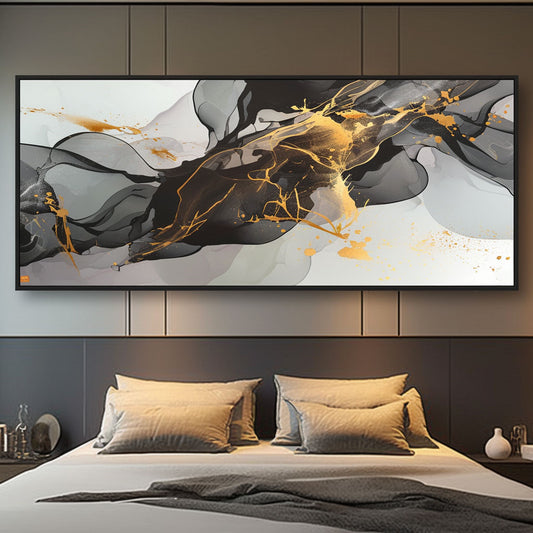 Minimalism Abstract Handmade Oil Painting Modern Home Living Room Decoration Painting,27inx54in,No Frame