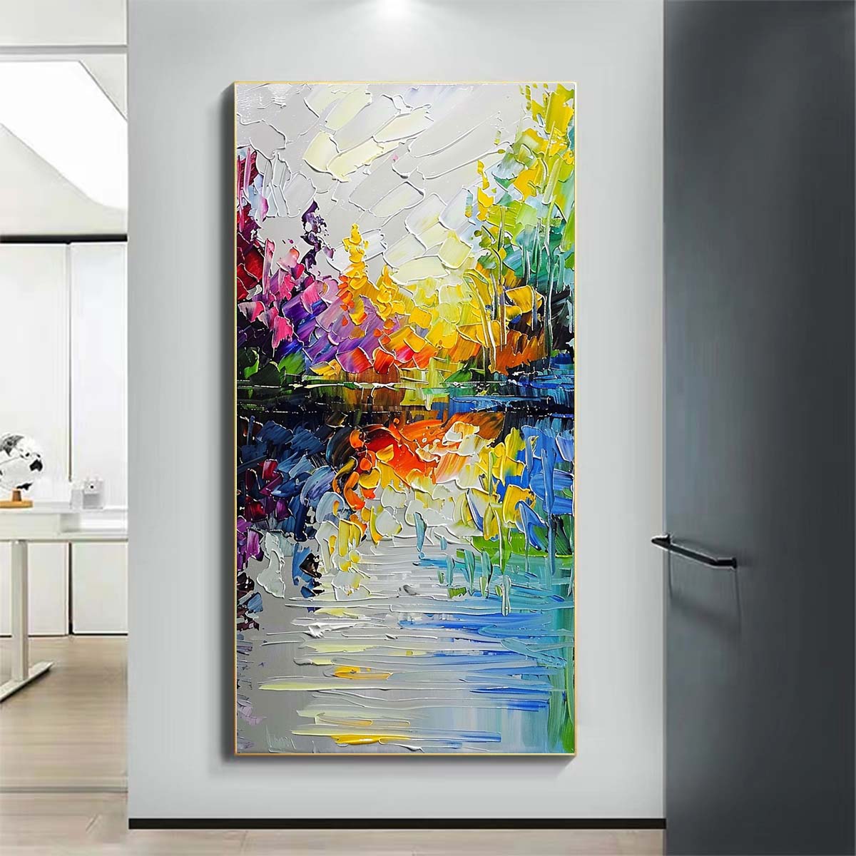 Landscape Paintings Abstract Handmade Oil Painting Modern Home Living Room Decoration Painting,27inx54in,No Frame