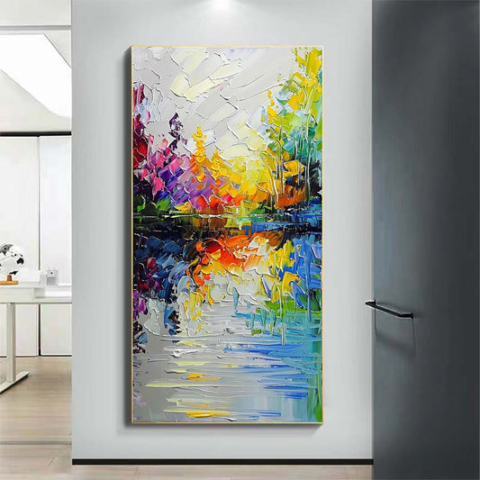 Landscape Paintings Abstract Handmade Oil Painting Modern Home Living Room Decoration Painting,27inx54in,No Frame