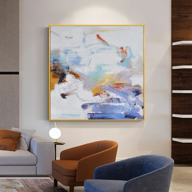 Pure Hand painted Canvas Oil Painting Handmade Color Abstract Painting Living Room Wall Painting Home Decoration,31inx31in,No Frame