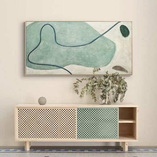 Hand Painted Abstract Painting On Canvas Art Wall Painting Home Decor Modern Art Minimalist Painting Earth Color Painting Green27inx54in,No Frame