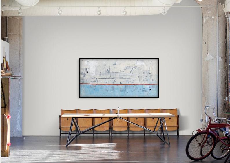 Extra Large Abstract Painting Original Painting On Canvas Large Canvas Art Acrylic Landscape Abstract Painting Abstract Wall Art27inx54in,No Frame