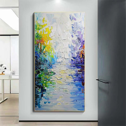 Landscape Paintings Abstract Handmade Oil Painting Modern Home Living Room Decoration Painting,27inx54in,No Frame