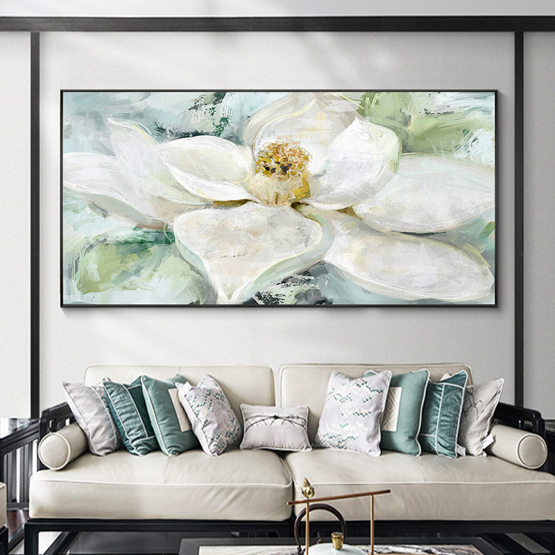 Chinese-style Horizontal Version Of The Flower Painting Decorative Painting Minimalist Living Room Wall Paintings Den Entrance M27inx54in,No Frame
