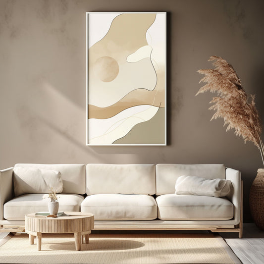 Minimalism Abstract Handmade Oil Painting Modern Home Living Room Decoration Painting,27inx54in,No Frame