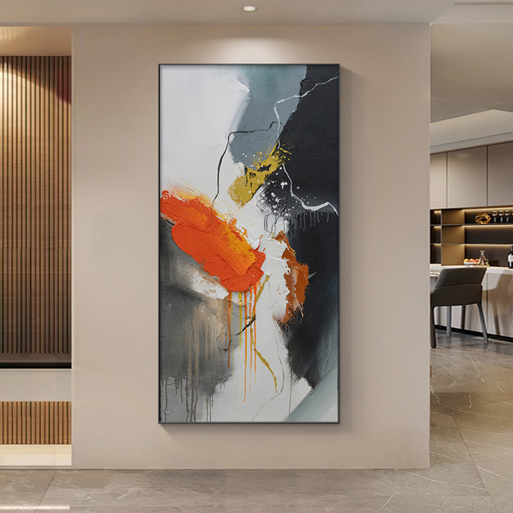 Modern Hand Painted 3D Oil Painting Abstract Canvas Art Light Luxury Decorative Painting Corridor Mural Painting,27inx54in,No Frame