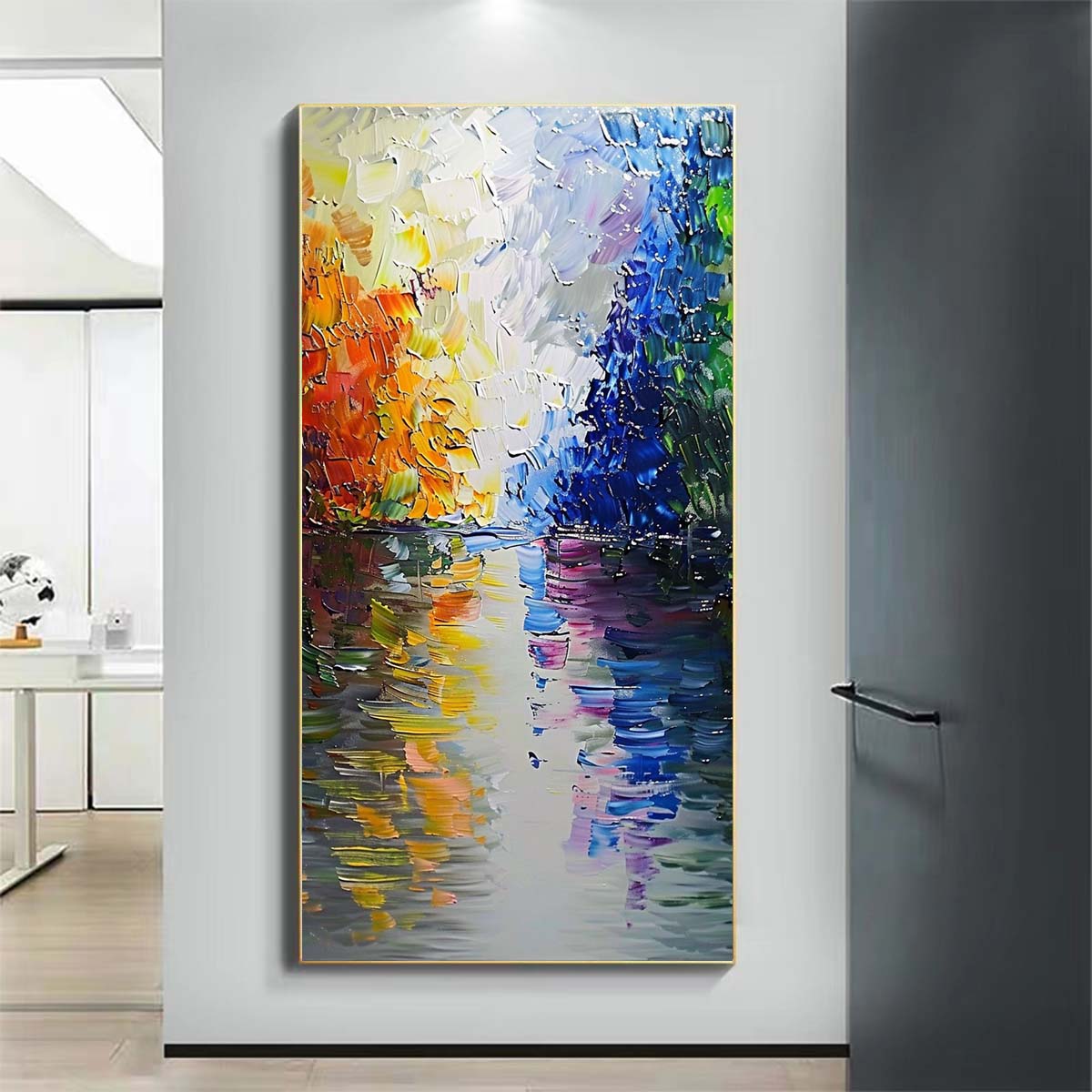 Landscape Paintings Abstract Handmade Oil Painting Modern Home Living Room Decoration Painting,27inx54in,No Frame