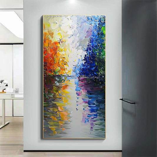 Landscape Paintings Abstract Handmade Oil Painting Modern Home Living Room Decoration Painting,27inx54in,No Frame