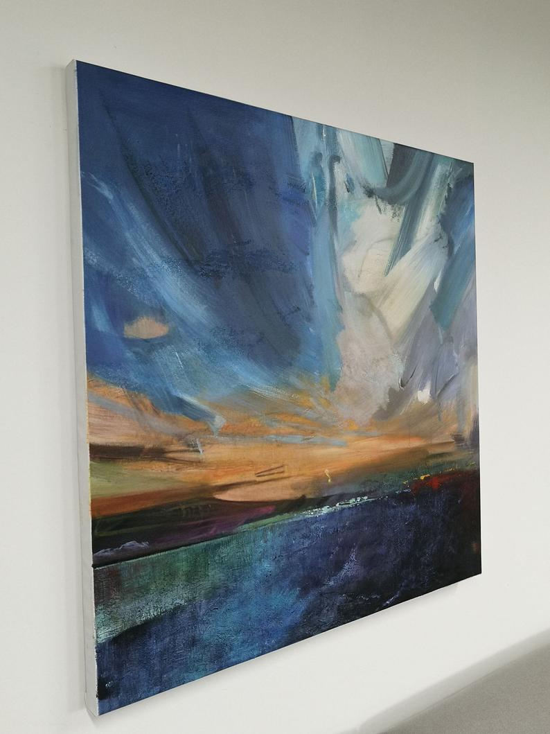 AbstractArtLandscapeOilPaintinghandpaintedGoldLeafMuralsVillaModelRoomDecorativePaintingThe 31in,No Frame
