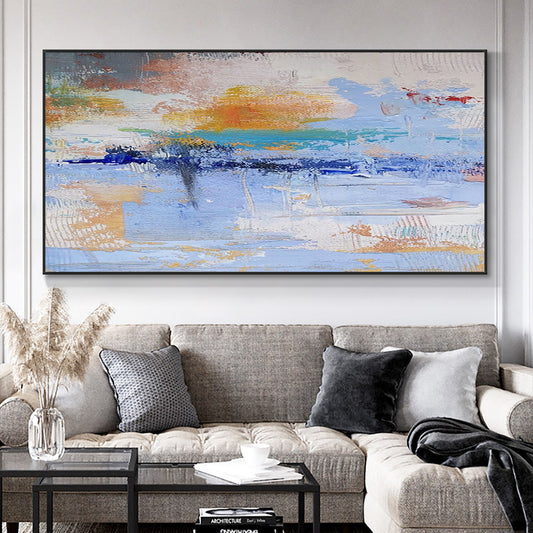 Abstract Textured Oil Pianting On Canvas  Hand Painted Modern Decorative Wall Art Picture,27inx54in,No Frame