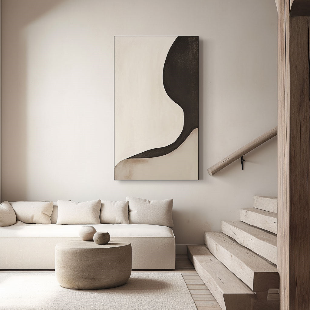 Minimalism Abstract Handmade Oil Painting Modern Home Living Room Decoration Painting,27inx54in,No Frame