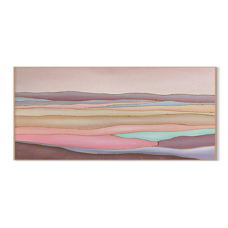 Hand painted Oil Painting Abstract Color Mountain Decoration Painting Bedroom Three dimensional Thick Texture Hanging Painting ,27inx54in,No Frame
