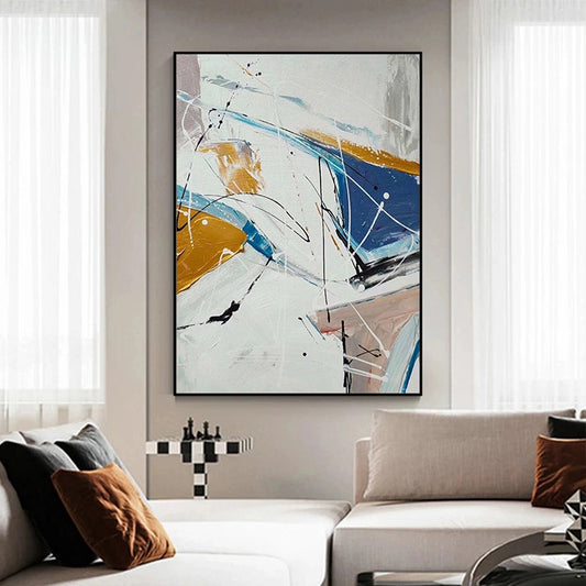 Living Room Bedroom Modern Home Abstract Decorative Painting Large Mural Simple Canvas Painting,31inx47in,No Frame