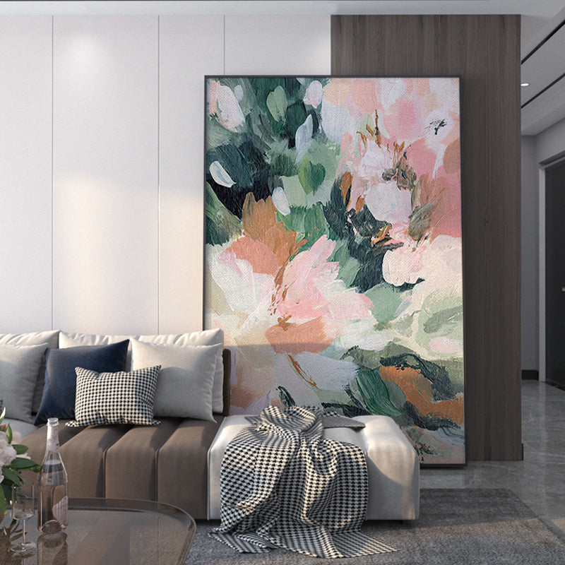 Hand painted Flowers Oil Painting Modern Wall Art On Canvas Living Room Restaurant Decorative Hotel Club,31inx47in,No Frame