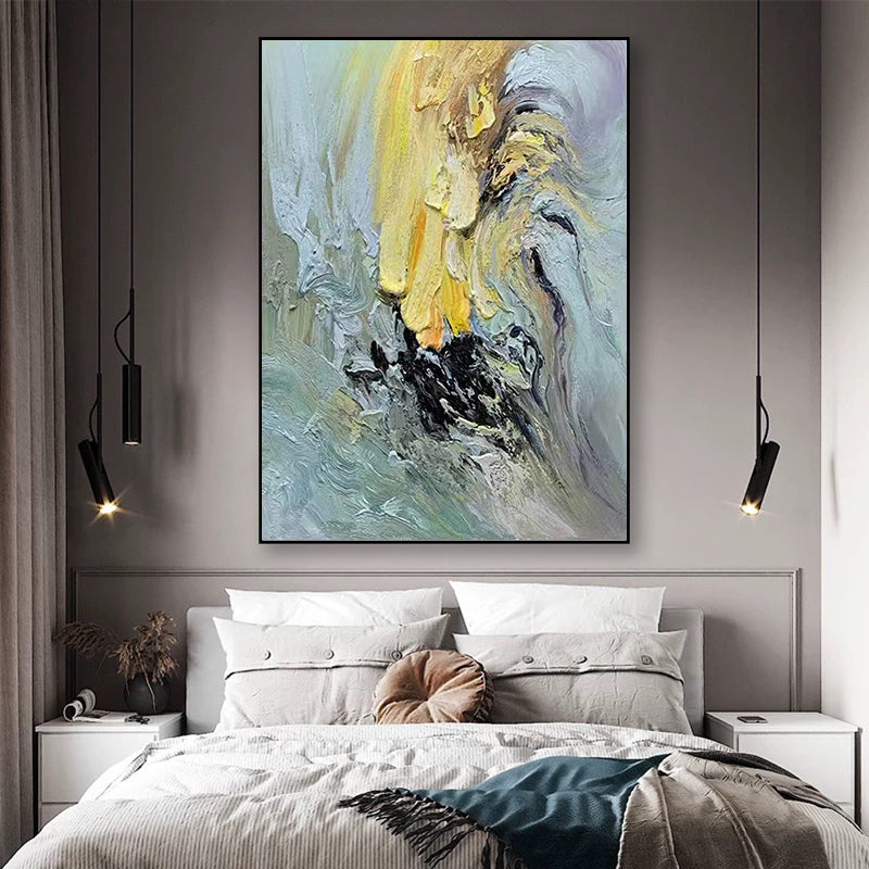 Abstract Oil Painting  Hand Painted Oil Paintings Wall Art Canvas Abstract Artwork Carving Art,31inx47in,No Frame