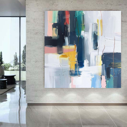 Abstract Handmade Oil Painting Modern Minimalist Home Living Room Decoration Painting,31inx31in,No Frame