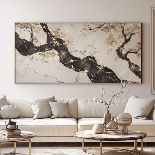 Minimalism Abstract Handmade Oil Painting Modern Home Living Room Decoration Painting,27inx54in,No Frame