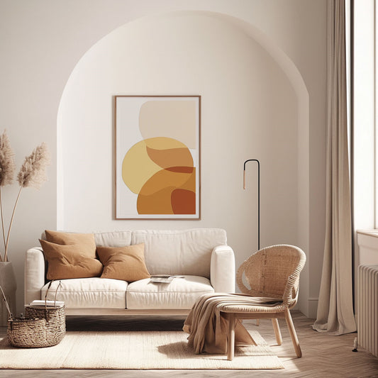Handpainted Abstract Wall Art Painting Decorative Painting Aisle Corridor Mural Mooring Hanging Painting white yellow 31inx47in,No Frame