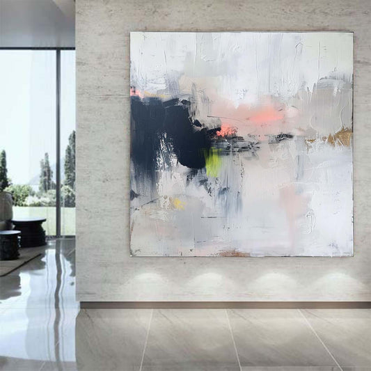 Abstract Handmade Oil Painting Modern Minimalist Home Living Room Decoration Painting,31inx31in,No Frame