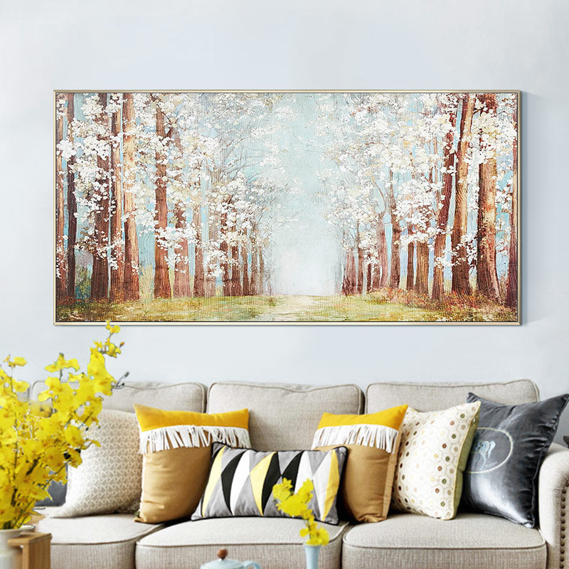 Starry hand-painted Oil Painting Villa Living Room Wall Decoration Bed Bedroom Entrance Mural Paintings27inx54in,No Frame