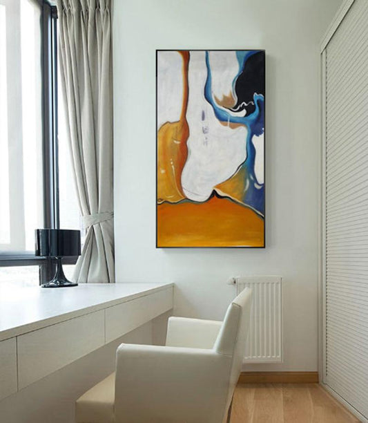 Original Gold Abstract Oil Painting Gold Abstract Painting Gold Abstract Art Gold Abstract Wall Art Abstract Canvas Art Painting27inx54in,No Frame