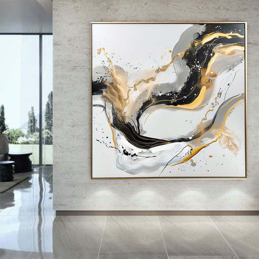 Abstract Handmade Oil Painting Modern Minimalist Home Living Room Decoration Painting,31inx31in,No Frame