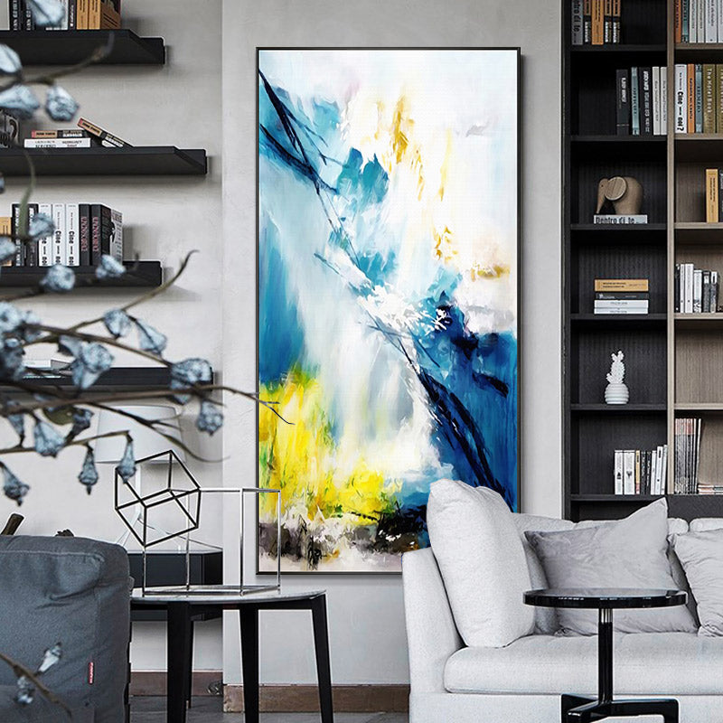 Hand-painted Oil Giant Modern Minimalist Abstract Paintings Restaurant Entrance Wall Paintings Decorative Painting27inx54in,No Frame