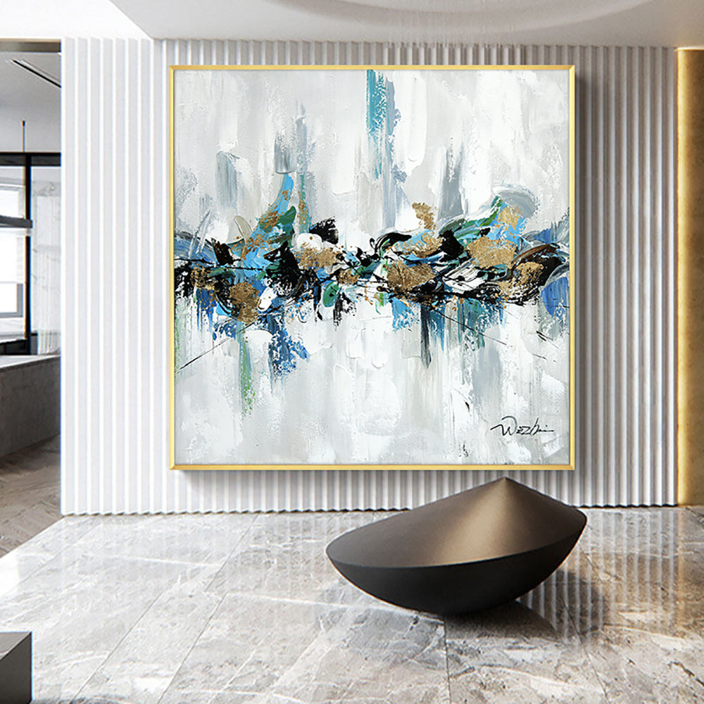 Abstract Texture Painting Handmade Oil Painting On Canvas Modern Canvas Knife Landscape Paintings For Home Wall,31inx31in,No Frame