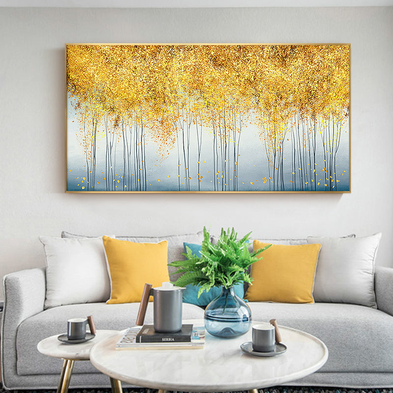 Hand-painted Abstract Oil Painting Decorative Painting The Living Room Lucky Tree Nordic Light Luxury Modern Backdrop Paintings27inx54in,No Frame