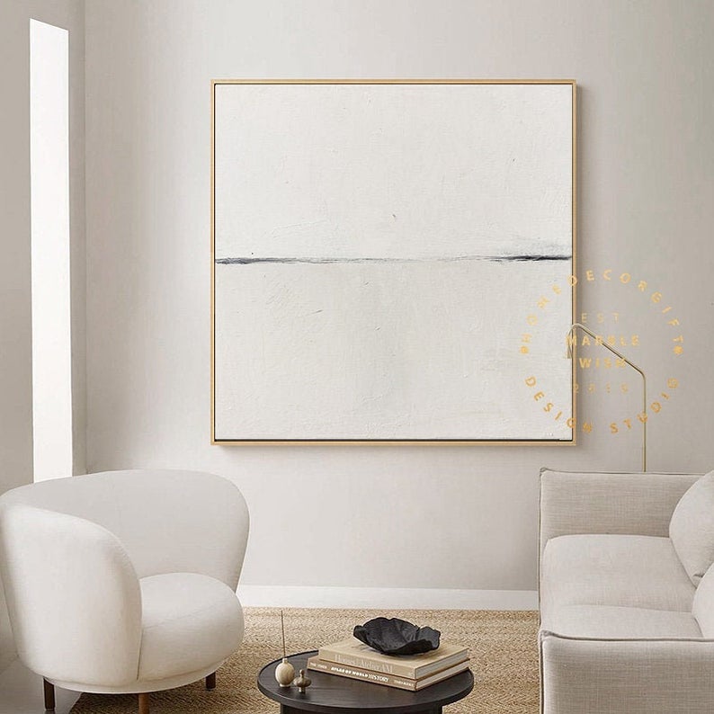 Large Art Neutral Beige Abstract Painting Scandinavian Wall Art Minimal Abstract Wall Art Japandi Wabi-Sabi Abstract Painting31in,No Frame