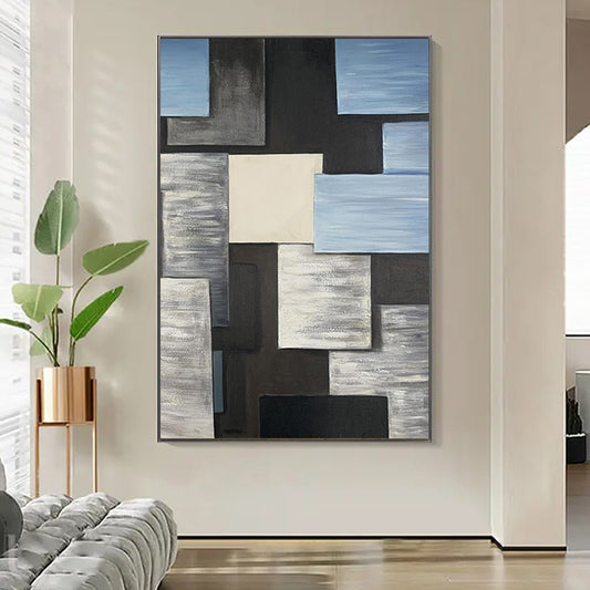 Decorative Canvas Painting  Handmade Abstract Paintings Acrylic Oil Painting Wall Picture For Living Room,31inx47in,No Frame