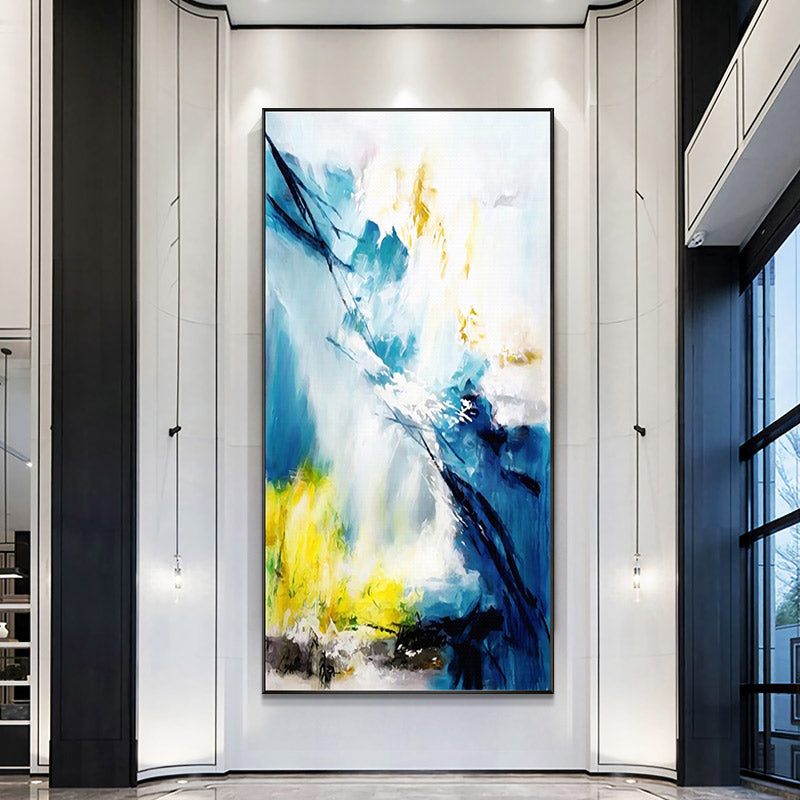 Hand-painted Oil Giant Modern Minimalist Abstract Paintings Restaurant Entrance Wall Paintings Decorative Painting27inx54in,No Frame