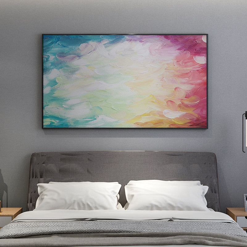 Handmade Abstract Art Colorful Oil Painting On Canvas Living Room Restaurant Decorative Hotel Modern Hanging Mural,31inx47in,No Frame