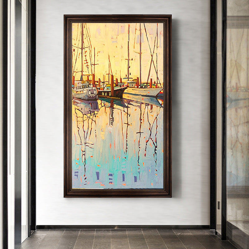 Nordic Sailing hand-painted Oil Painting The Living Room Decorative Murals American Households Vestibule Floor Penthouse Villa S27inx54in,No Frame