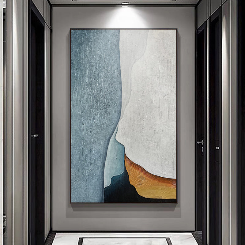 Hand Drawn Abstract Textured Oil Painting Modern Wall Art On Canvas Restaurant Living Room Background Mural,31inx47in,No Frame