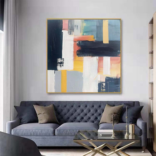 Abstract Handmade Oil Painting Modern Minimalist Home Living Room Decoration Painting,31inx31in,No Frame 3