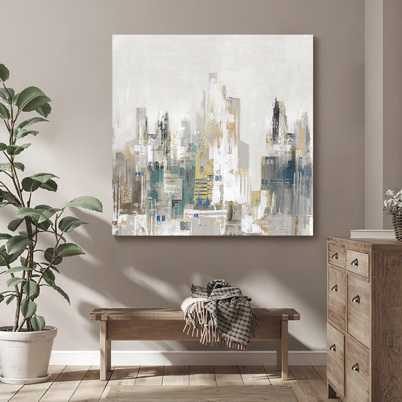 Modern American Aofa Background Wall Decorative Painting Simple Atmosphere Pure Hand Painted Abstract Oil Painting,31inx31in,No Frame