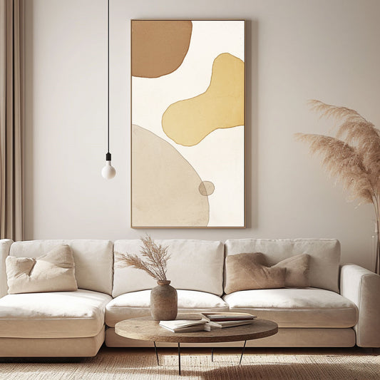 Minimalism Abstract Handmade Oil Painting Modern Home Living Room Decoration Painting,27inx54in,No Frame