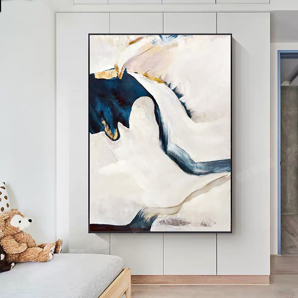 Modern Abstract Oil Paintings For Living Room Large Canvas Wall Art Handmade Thick Texture Painting For Home Living Room,31inx47in,No Frame