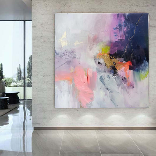 Abstract Handmade Oil Painting Modern Minimalist Home Living Room Decoration Painting,31inx31in,No Frame