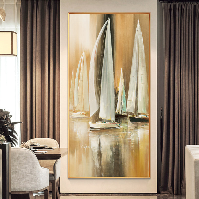Sharp hand-painted Abstract Landscape Oil Painting Modern Minimalist Living Room Wall Picture Hotel Villa Corridor Decorative Pa27inx54in,No Frame
