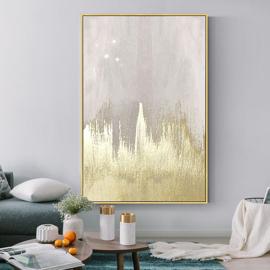 Large Wall Art Gold Abstract Painting Canvas Painting Contemporary Canvas Art Hand Painted Modern Wall Decor Poster27inx54in,No Frame