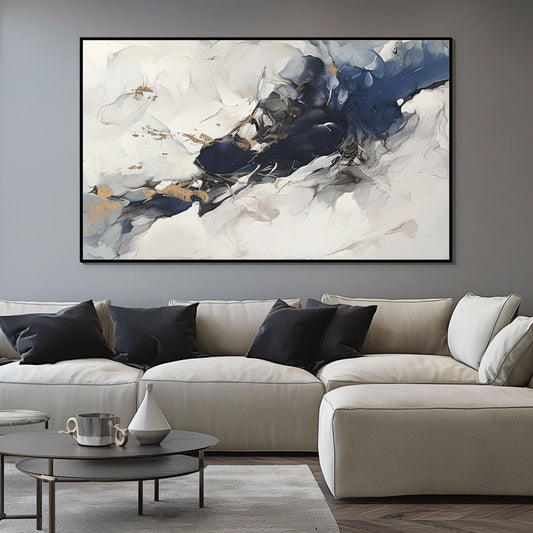 Handpainted Abstract Wall Art Painting Decorative Painting Aisle Corridor Mural Mooring Hanging Painting black 31inx47in,No Frame