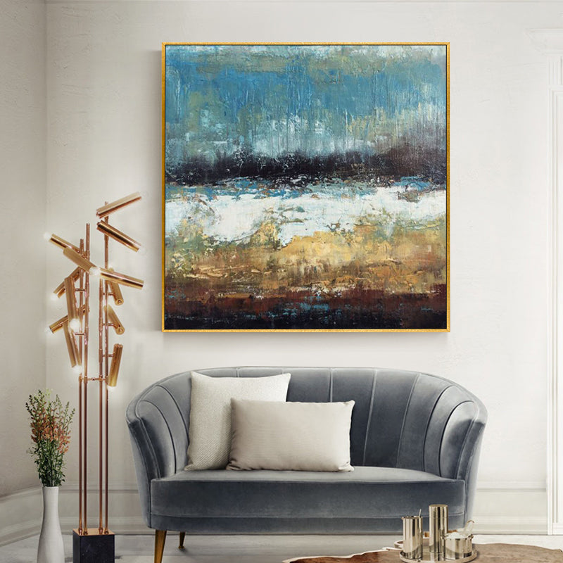 Nordic Style Pure hand-painted Oil Painting Decorative Painting Modern Luxury Light Snow Abstract Mural Paintings Large Murals R31in,No Frame