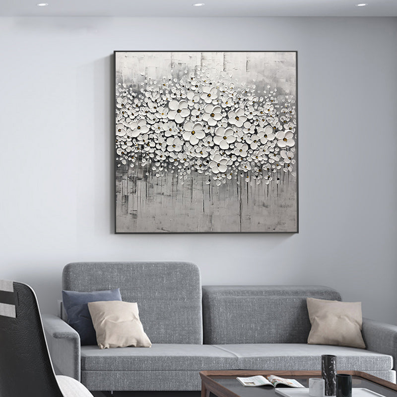 Nordic Style Pure hand-painted Oil Painting Decorative Painting Abstract Floral Paintings Thick Oil Painting Restaurant Bedroom31in,No Frame