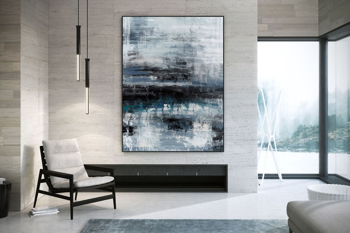 Extra Large Wall Art Textured Painting Original Painting on Canvas Modern Art Wall Decor Contemporary Art Abstract Painting Room31in,No Frame