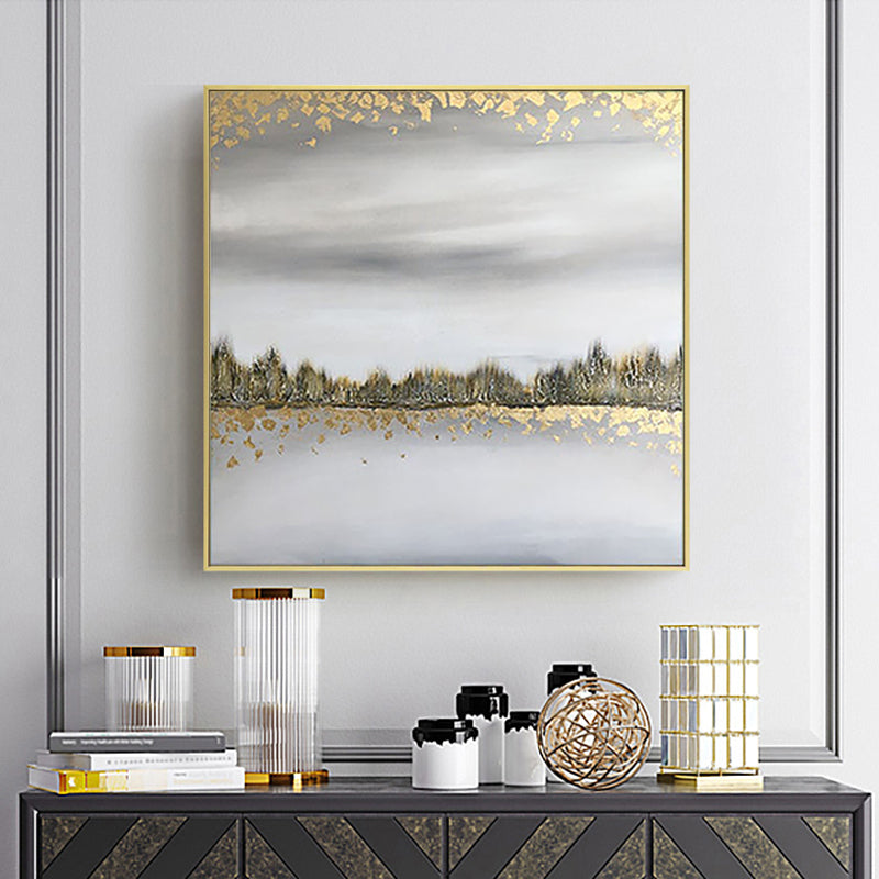 HandmadePaintingAbstractModelRoomPaintingModernMinimalistDecorativePaintingLightLuxuryGoldFoilEntranceDecorative     31in,No Frame