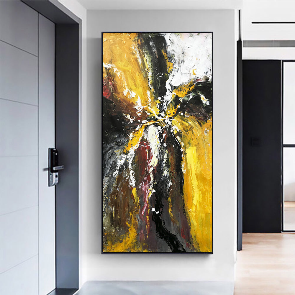 Abstract Wall Art Painting Paintings Large Salon Decoration On Canvas Handmade For Living Room Hand Painted,27inx54in,No Frame