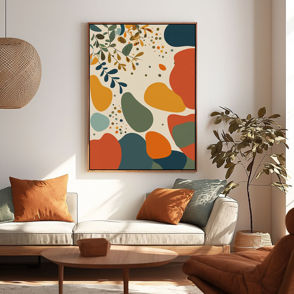 Handpainted Abstract Wall Art Painting Decorative Painting Aisle Corridor Mural Mooring Hanging Painting orange yellow green blue 31inx47in,No Frame